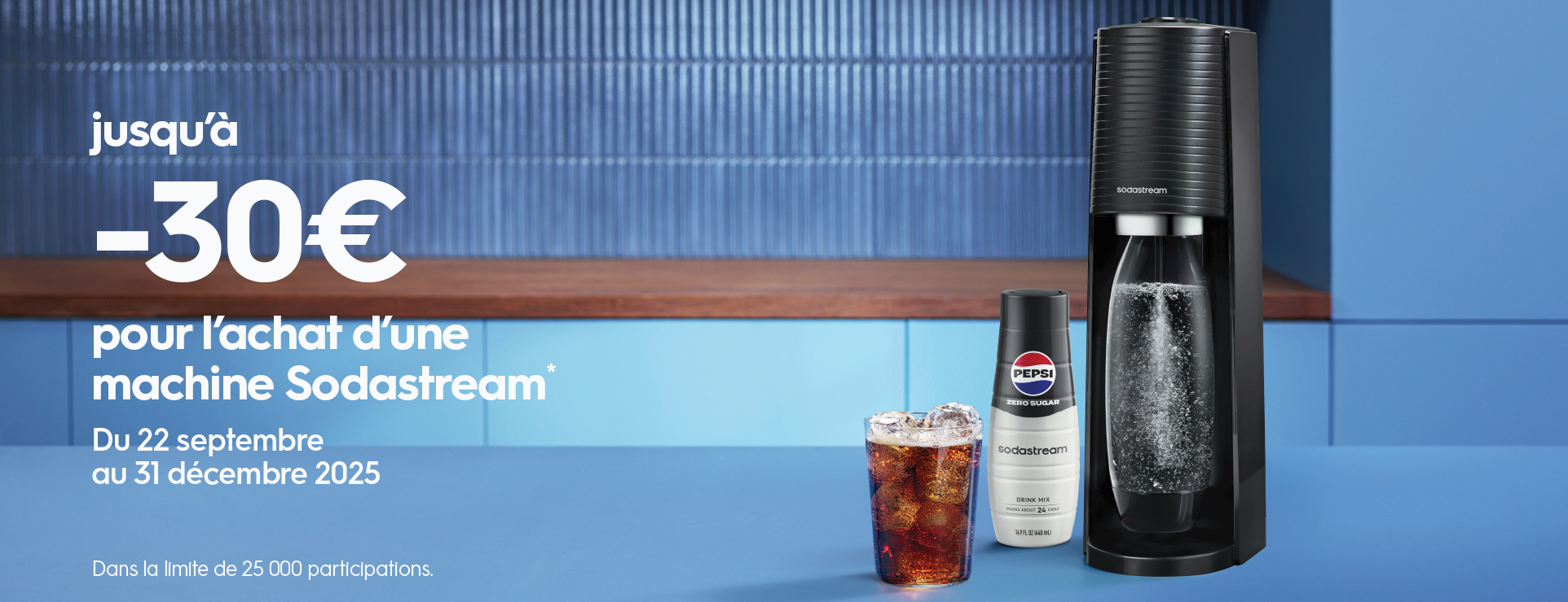 Jusqu'à moins 30 euros pour l'achat d'une machine sodastream