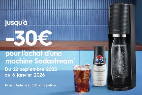 Jusqu'à moins 30 euros pour l'achat d'une machine sodastream